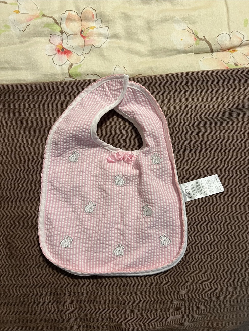 Baby Essentials Easter Baby Bib  Pink/White Colors